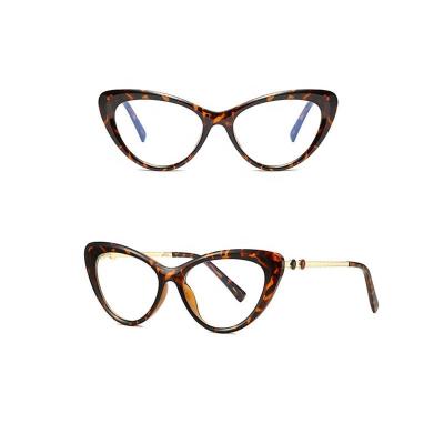 China For Best Anti Vision Optical Frames TR90 Eye Glass Cat Eye Glasses Fashionable Blue for sale