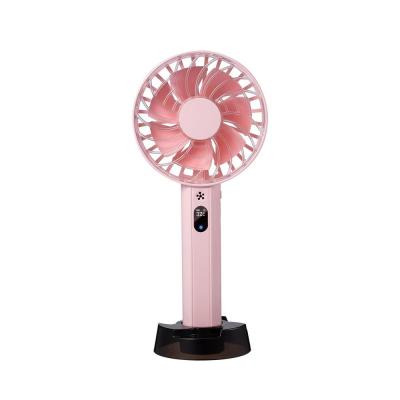 China Wholesale Digital Display Negative Ion Desktop Mini Usb Portable Rechargeable Handheld Fan With LED Display for sale