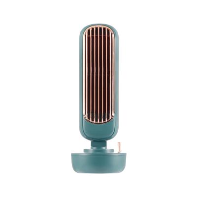 China Hotel 2 in 1 Desktop Mist USB Mini Tower Mist Air Cooler Bladeless Fan Humidifier Air Conditioner Humidifier Water Fan for sale