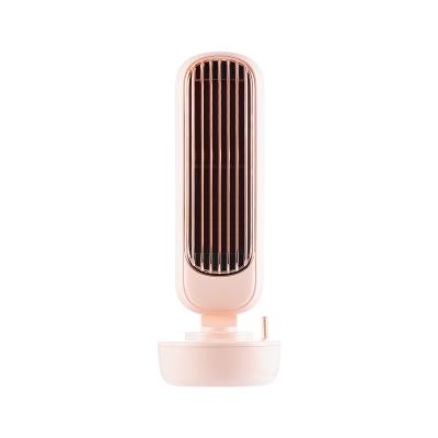 China Hotel Summer Water Cooling Usb Tower Humidifier Portable Rechargeable Desktop Mini Fan for sale