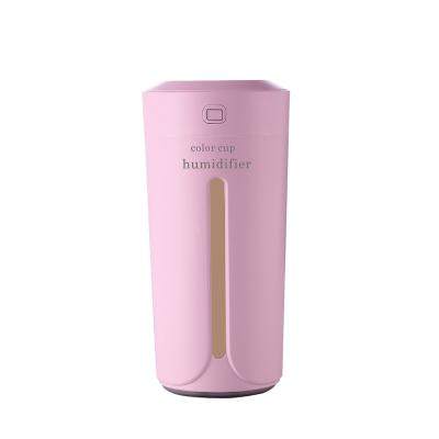 China Best Selling 230ML Small Mini Handheld Color Cup Usb Portable Car Air Humidifier With Night Light for sale