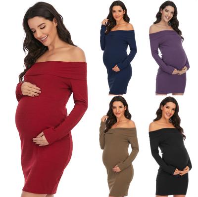 China 2022 Wholesale Anti-static Pregnant White Dress Photoshoot Maternity Dress Women Maxi Clothes For Pregnant Women for sale