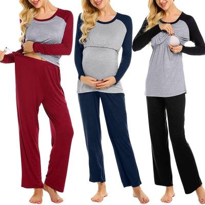 China Sustainable 2022 Pregnant Women 2 Pieces Women Casual Clothing Set Suit Pregnant Women Soft Suit for sale