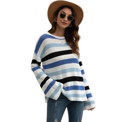 China High Quality Long Style Loose V-neck Fleece Anti-pilling Fleece Sleeve Pullover Women Knitting Sweater for sale