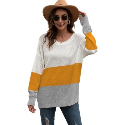 China Anti-pilling New Design V-Neckline Style Ladies Loose Sweaters Thin Knit Woman Sweater for sale