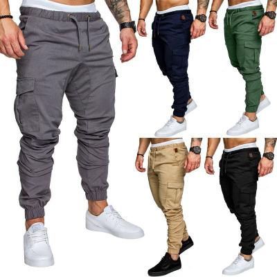 China Mens Cotton Fabric Breathable Casual Pants Gaiters Work Clothes Multi Pocket Trousers for sale