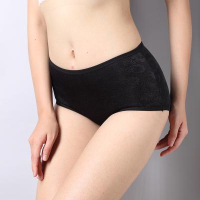 China High Waist Briefs Jacquard Women Underwear Ladies Breathable Period Panties With Leak Proof 3-Layer Crotch for sale