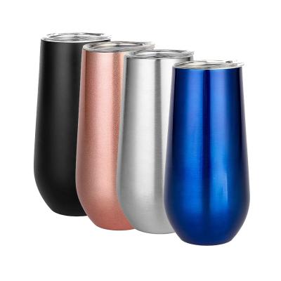 China Agriculture Powder Double Coating 6oz Walls Stainless Steel Vacuum Insulation Egg Shape Tumbler Cup Flask Champagne Flutes Wine Coffee Water for sale