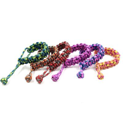 China Retail Promotion Rope Bracelet Polyester Rope Bracelet Handmade Gift for sale