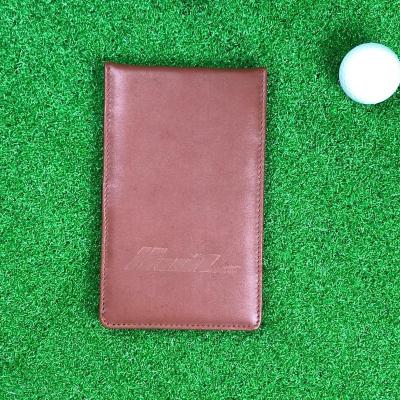 China Luxury leather golf score card holder factory price golf equipment score card holder include pencil notebook golf score card for sale