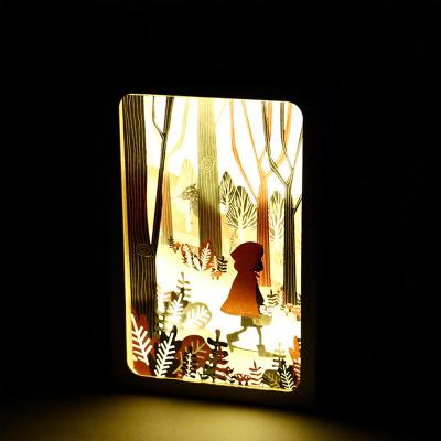 China Modern Hot Selling Lamp Night Light For Kids Birthday Gift 3D Paper Cut Light Box for sale