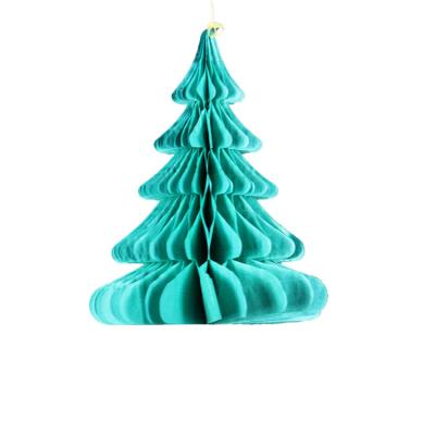 China Holiday decoration & Gift Folding Christmas Tree / Green Honeycomb Tissue Paper Christmas Trees for sale