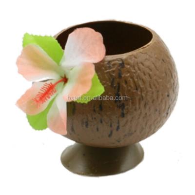 China Natural Coconut Coconut Cup Plastic With Flower for sale