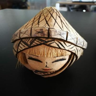 China China HOT SALE CARVING CRAFT COCONUT SHELL LITTLE GIRL FURNITURE ORNAMENTS for sale