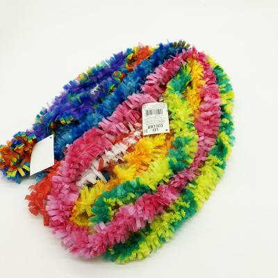 China Hawaiian Colorful Leu Flower Garland Party Decoration Artificial Flower Leu for sale