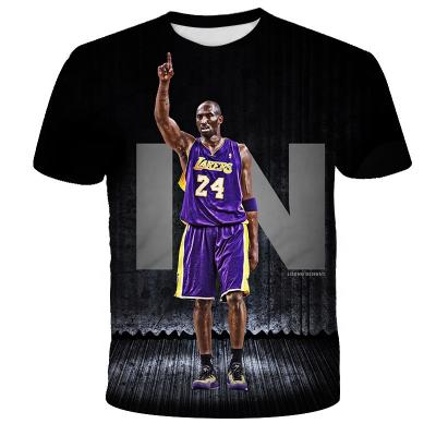 China 3d Print Shirt Bryant Jersey Anti Shrink T-shirt Customized Super Dry Shirt Basketball Star T-shirt for sale