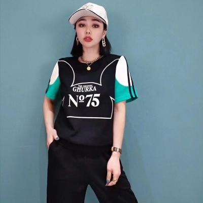 China Yaqi Streetwear Women Two Piece Set Clothing Breathable 2 Piece Hoodie Short Sleeve Sets Joggers Teams Two Piece Pants Set Women for sale