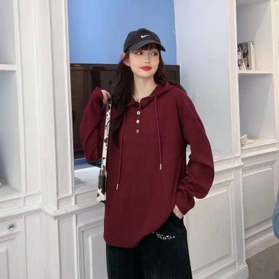 China Hooded 2022 Women's Spring Korean Casual Thin Sleeve Street Casual Thin Long Sleeve Milisi Shirt Sweater Cotton Hooded for sale