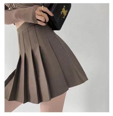 China Breathable women short weiwei college student summer casual pleated skirts waist line a ladies mid mini skirts for sale