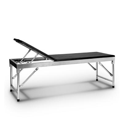 China Physiotherapy Null Folding Bed For Hospital Portable Stainless Steel Table Massage Bed In Beauty Salon for sale