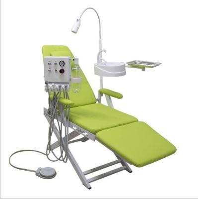 China Dental Equipment Folding Good Quality Portable Dental Chair Mobile Unit With LED Light Turbine Unit for sale