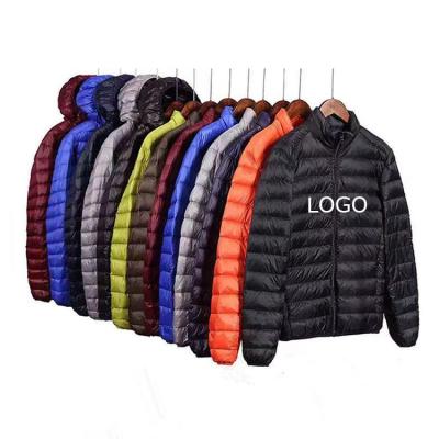 China Breathable Custom Nylon Long Black Winter Logo Stitched Jacket Bubble Coat Men Stripper Jackets for sale