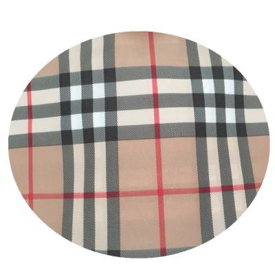 China Waterproof Plaid Printed Polyester Fabric Bags Material for sale