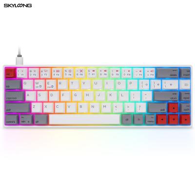 China gaming skyloong gk68 sublimation keytop Gateron optical switches keyboard for rgb 65 flex mechanical keyboard for sale