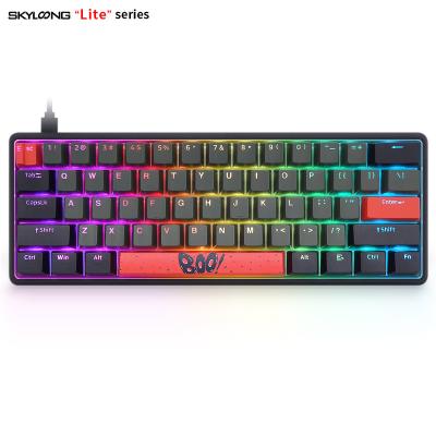 China SKYLOONG Lite Wireless Pad GK61 V3 BOO Theme Dark - Gray - Gray PBT Double Shot Keytop RGB Gaming Mechanical Keyboard for sale