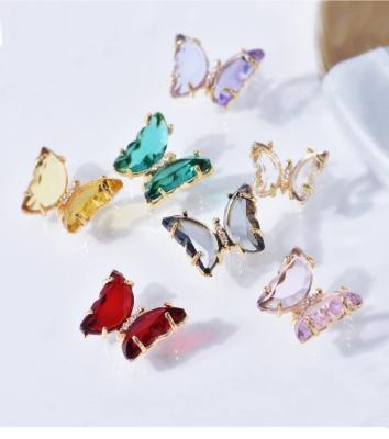 China Nail Charms Nail Art Flying Charms Glitter Luxury Crystal Jewelry Diamond Jelly Rhinestones For DIY Jewelry 3D Alloy Butterflies Nail for sale