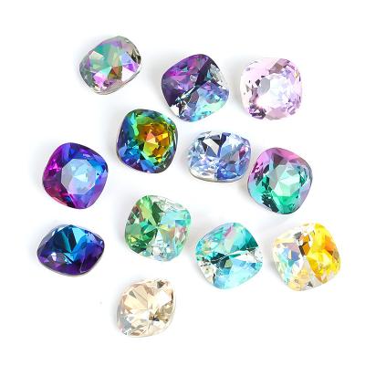 China Nail Charms Jewelry 10mm Colorful Laser Glitter 45pcsSquare For Charm Aurora Stone Korean Nail Part Diamond Rhinestones Decoration Kuromi Nail Nails for sale