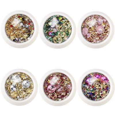 China Nail Charms Jewelry 50/100Pcs Nail Art Alloy 3D Charms Random Designs Bulk Designer Charms Crystal Rhinestones Wholesale For DIY Jewelry Gems for sale