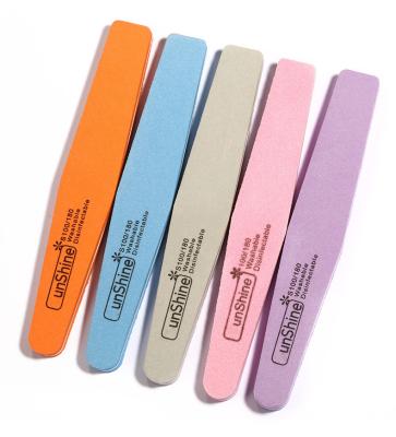 China 100/180 Professional Diamond Nail File Buffer Sponge Nail Buffer Sandpaper Nail File Buffer Lima Block Polisher Professional Disposable Acrylic nailfile for sale