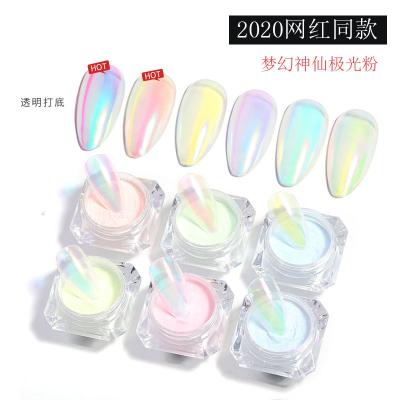 China Dust Nail Art Decorations Ultra-Fine Aurora Nail Powder Glitter Clear Polish Iridescent Nail Titanium Ice Powder Sparkle To Dust Multi Mirror Effect Glitter Dust for sale