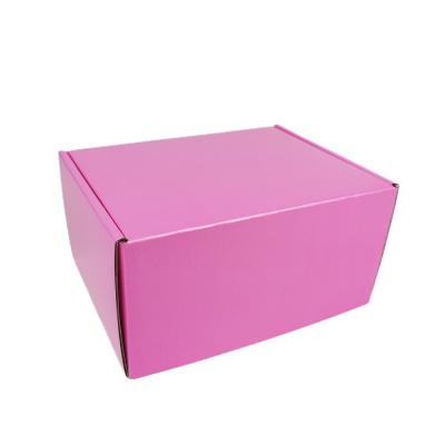 China Recyclable Custom Pink Mailer Corrugated Paper Shipping Box For Clothes Packaging for sale