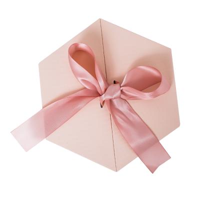 China Recyclable Favorable Wholesale Festival Birthday Pink Board Customized Gift Bulk Jewelry Box With Ribbon for sale