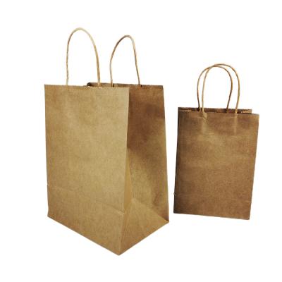 China Two Different Size Recyclable Recyclable Kraft Paper Shopping Gift Bag For Toys Packaging for sale