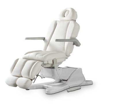 China Modern Rotate Beauty Pedicure Chair Salon Furniture Electric Facial Massage Bed in White for sale