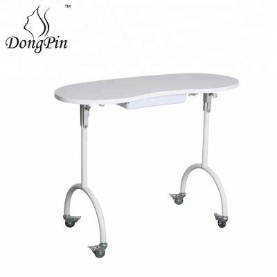 China Modern Folding Nail Table Salon Furniture Vented White Portable Nail Manicure Table for sale