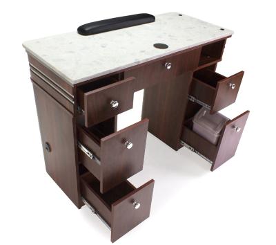 China Modern Marble Countertop Cheap Nail Tables Manicure Set Table For Beauty Salon for sale