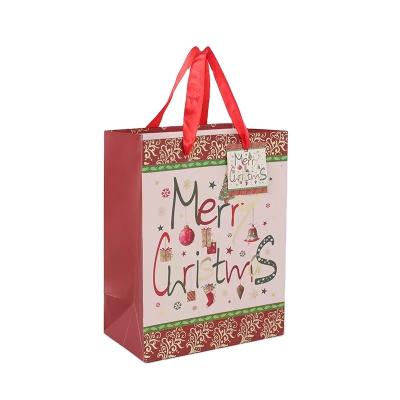 China Lebensmittelpapier Kraft Weihnachtsgeschenktaschen 230 g 250 g Bandgriffe zu verkaufen