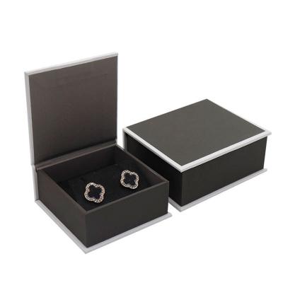 China Customizable Magnetic Closure Rigid Black Gift Box For Jewelry And Gifts for sale