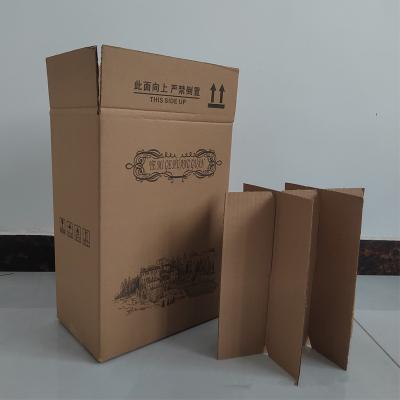 China Caja de cartón rectangular de cartón ondulado para envío de vino Solución de embalaje versátil y duradera con inserto en venta