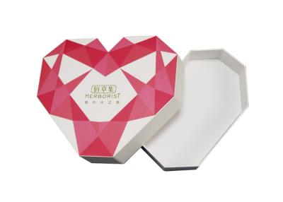 China Gold Hot Stamping Lift Off Lid Box , FSC Paper Heart Shaped Box for sale