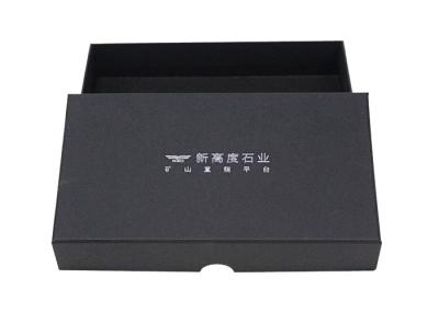 China OEM Cardboard Packaging Box , Rigid Set Up Gift Boxes UV Coating Black for sale