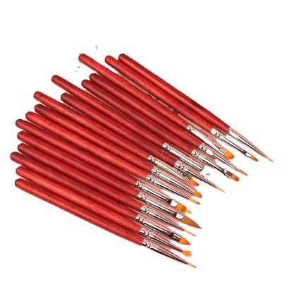 China Nail Art Beauty Salon Good Quality NABS005 Synthetic Fiber Hair Acrylic Bail Set Brush For Nails for sale