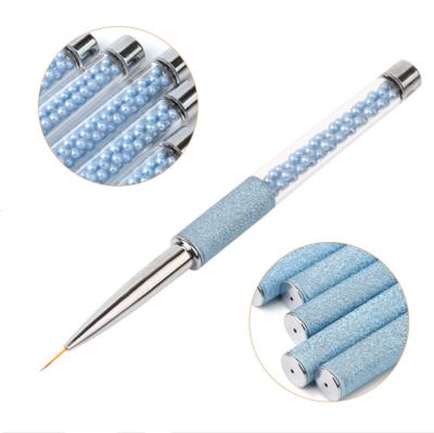 China New Arrival Fashion Design 3pcs Blue Handle Coating Nail Art Brush Slim Nail Art Brushes Brushes Coating Set for sale