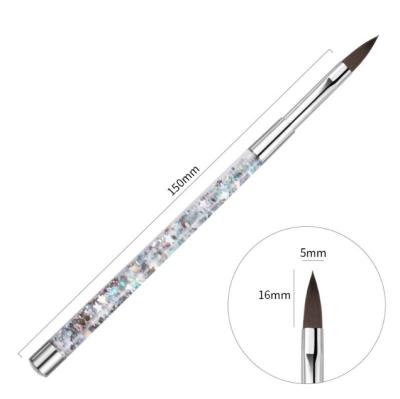 China NAIL OEM Glitter Handle Nail Art Brush kolinsky kolinsky acrylic nail brush kolinsky crimped for sale