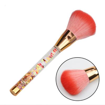 China Hot Selling NAIL Bites Liquid Glitter Custom Design Rainbow Handle Quicksand Nail Art Dust Acrylic Brush for sale