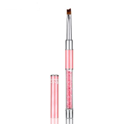 China Amazon Hot Sale 1 PC NAIL Pink Rhinestone Handle Nail Art Brushes Private Label Custom Nail Art Brush for sale